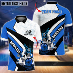 Maxcorners Hydro Bowling And Pins Multicolor Option Customized Name 3D Shirt