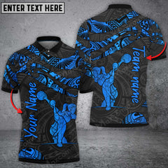 Maxcorners Polynesian Pattern 2 Bowling And Pins Multicolor Option Customized Name 3D Shirt