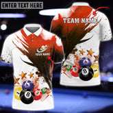 Maxcorners Billiards Pool Star Multi Color Options Personalized Name 3D Shirt (4 Colors)
