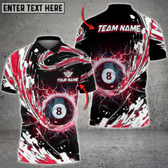Maxcorners Billiards Ball 8 Tsunami Multicolor Option Personalized Name 3D Polo