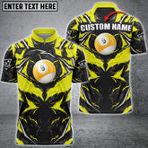 Maxcorners Billiards Fire Smoke Personalized Name, Team Name Unisex Shirt ( More Color Options )