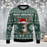 Maxcorners Hunting (Multi Animal Options) Green Merry Christmas All Over Print Sweater