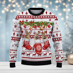 Maxcorners Hunting (Multi Animal Options) Bells Merry Christmas All Over Print Sweater