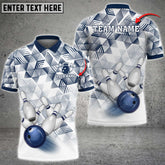 Maxcorners Bowling Ball And Pins Triangle Art Multicolor Option Customized Name 3D Shirt (4 Colors)