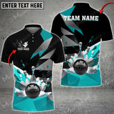 Maxcorners Bowling Ball And Pins Broken Reality Multicolor Option Customized Name 3D Shirt (4 Colors)