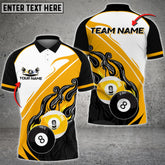 Maxcorners Billiards Ball 8,9 Blazing Fire Multi Color Options Personalized Name 3D Shirt (6 Colors)