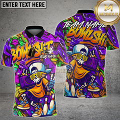 Maxcorners Bowling Shirt Urban Graffiti Cool Skeleton Multioptions Personalized Name, Team Name Unisex 3D Shirt (4 Colors) (Copy)