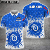 Maxcorners Billiards 8 Ball Ink Color Pattern Personalized Name 3D Shirt (Multi Color Options)