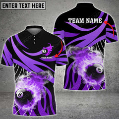 Maxcorners Billiards 8 Ball Broken Pattern Personalized Name 3D Shirt (Multi Color Options)