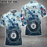 Maxcorners Billiards 8 Ball Tie-Dye Pattern Personalized Name 3D Shirt (Multi Color Options)