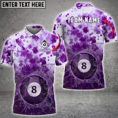 Maxcorners Billiards 8 Ball Tie-Dye Pattern Personalized Name 3D Shirt (Multi Color Options)