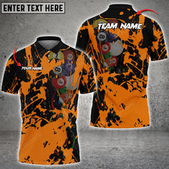 Maxcorners Billiard Grunge Multi Color Personalized Name 3D Shirt