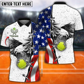 Maxcorners Tennis Flag Eagle Ball Multicolor Options Customized Name 3D Shirt ( 4 Colors )