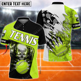 Maxcorners Tennis Epic Skull Multicolor Options Customized Name 3D Shirt ( 4 Colors )