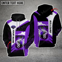 Maxcorners Billiards 8 Ball Fire Multicolor Option Customized Name 3D Hoodie