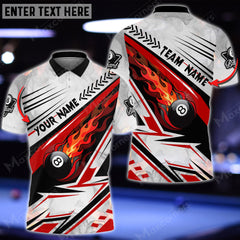 Maxcorners Billiards Ball Fire Speed Texture Multicolor Options Customized Name 3D Shirt