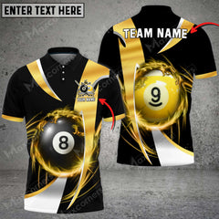 Maxcorners Billiards 8 Ball & 9 Ball Wind Blade Personalized Name, Team Name Unisex Shirt ( 6 Colors )