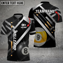 Maxcorners Billiards Metalic Style Personalized Name, Team Name Unisex Shirt ( 6 Colors )