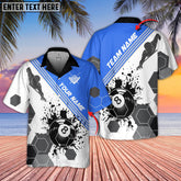 Maxcorners Billiards Players Black Stains Multicolor Options Personalized Name Hawaiian Shirt ( 4 Colors )