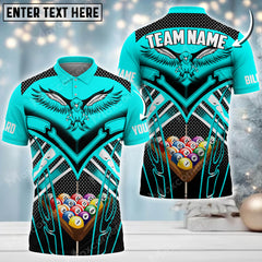 Maxcorners Billiards Eagle Personalized Name Team Name 3D Shirt (Multi Color Options)