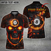 Maxcorners Billiards Ball 8 Skull Fire Personalized Name, Team Name Unisex Shirt ( 4 Colors )