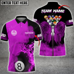 Maxcorners Billiards Angel Wings Multicolor Option Customized Name 3D Shirt