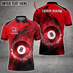 Maxcorners Billiards 8 Ball Fragments Personalized Name 3D Shirt (Multi Color Options)