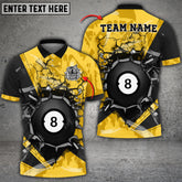 Maxcorners Billiards Ball 8 Earthquake Cracks Multicolor Options Personalized Name 3D Shirt (6 Colors)