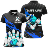 Maxcorners Bowling And Pins Multicolor Option Customized Name 3D Shirt For Women