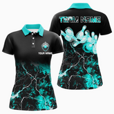 Maxcorners Bowling Ball & Pins Thunder Lightning Multicolor Option Customized Name 3D Shirt For Women