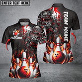 Maxcorners Bowling Samurai Warrior Madness Multicolor Option Customized Name 3D Shirt For Women (6 Colors)