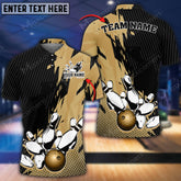 Maxcorners Bowling Ball And Pins Sport Jersey Multicolor Option Customized Name, Team Name 3D Polo Shirt
