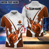 Maxcorners Flame Bowling And Pins V Multicolor Option Customized Name 3D Shirt (4 Colors)