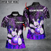 Maxcorners Bowling Thunder And Fire Pro Multicolor Option Customized Name 3D Shirt For Women