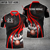 Maxcorners Bowling And Pins Frozen Storm Multicolor Option Customized Name 3D Shirt