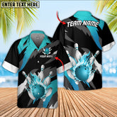 Maxcorners Bowling Ball And Pins Ultimate Fire Multicolor Option Customized Name Hawaiian Shirt (6 Colors)