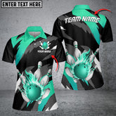 Maxcorners Bowling Ball And Pins Ultimate Fire Multicolor Option Customized Name 3D Shirt For Women (6 Colors)