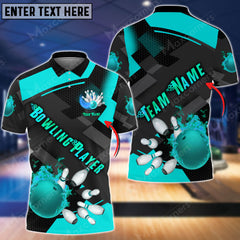 Maxcorners Bowling Flame Tex Multicolor Option Customized Name 3D Shirt