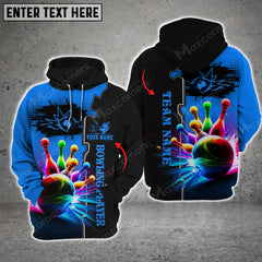 Maxcorners Bowling And Pins Premium Multicolor Option 3D Custom Name Shirt