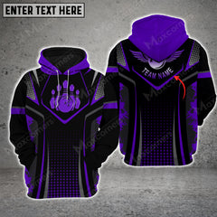 Maxcorners Bowling And Pins Polka Dot Motifs Premium Multicolor Option 3D Custom Name Shirt