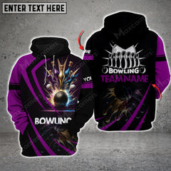 Maxcorners Strike King Bowling Premium Multicolor Option 3D Custom Name Shirt