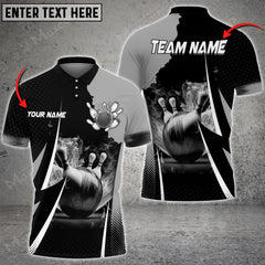 Maxcorners Bowling And Pins Heavenly Pyro Multicolor Option Customized Name 3D Shirt