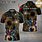 Maxcorners Electric Pattern Bowling Jersey Multicolor Options Personalized Name, Team Name 3D Shirt