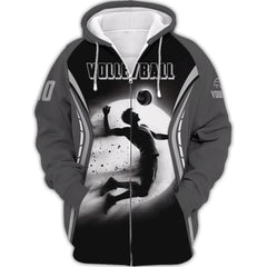 Maxcorners Volleyball Gray Personalized Name And Number 3D Unisex Shirt