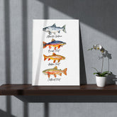 Maxcorners Trout Fishing Watercolor Art Fly Fishing Trout Painting Fish Art Colorful Canvas LM0101