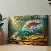 Maxcorners Battle Underwater: Texas Slam Fish Art Canvas Painting Matte Canvas LM0101