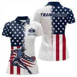 Maxcorners Custom American Flag Pickleball Polo Shirts For Men, Patriotic Pickleball League Shirt