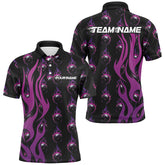 Maxcorners Custom Purple Flame Bowling Shirts Bowling League Shirts With Team Name