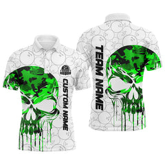 Maxcorners Camo Skull Bowling Multicolor Option Customized Name 3D Shirt