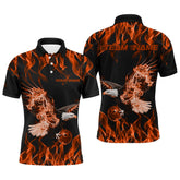 Maxcorners Custom Black And Orange Flame Eagle Bowling Team Men Polo Shirts, Eagle Bowling League Shirt
Regular Price
$39.99